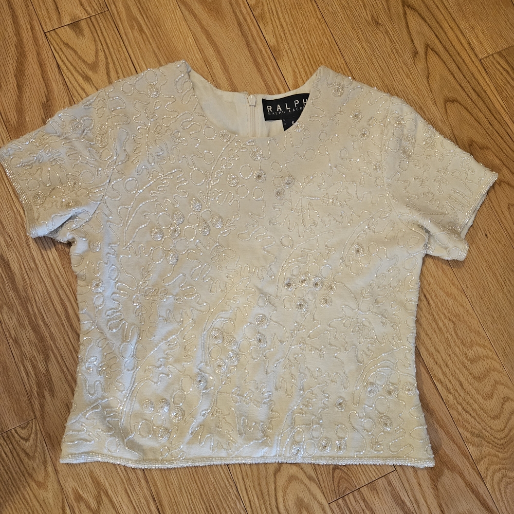 Ralph Lauren White Embroidered Women's Top